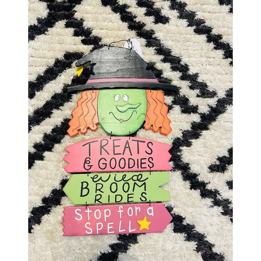 Vintage KMart Halloween Wall Door Hanging Sign Decor Witch